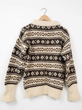 Vintage Stobi Icelandic Lopi Pure New Wool Fair Isle Knit Sweater - Womens M